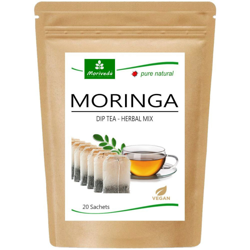 MoriVeda® Moringa Dip Tee Kräutermischungen im Teebeutel - 20 Beutel