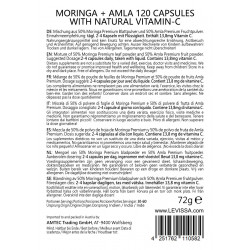 MoriVeda - Moringa+Amla Kapseln - Moringa Oleifera Premium Blattpulver und Amla (Amalaki) Fruchtpulver, vegan (1x120 Stück)